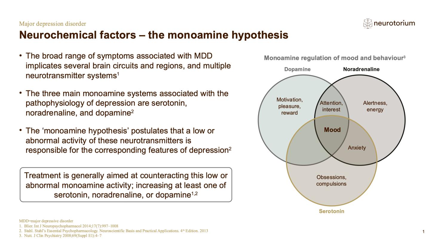 Major Depressive Disorder – Neurobiology and Aetiology – slide 21